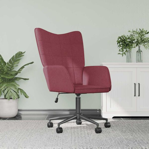 vidaXL Sill&oacute;n de relax de tela rojo tinto