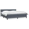 vidaXL Cama box spring con colch&oacute;n terciopelo gris oscuro 180x220 cm