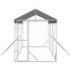 vidaXL Perrera de exterior con toldo acero galvanizado plata 2x6x2,5 m