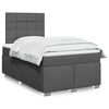 vidaXL Cama box spring con colch&oacute;n tela gris oscuro 120x200 cm