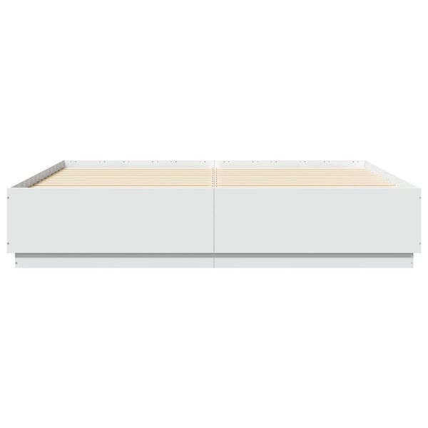 vidaXL Estructura de cama madera de ingenier&iacute;a blanca 200x200 cm