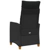 vidaXL Silla reclinable con bandeja para t&eacute; Negro 62 x 64 x 112 cm