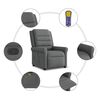 vidaXL Sillón reclinable de masaje de tela gris oscuro