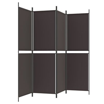 vidaXL Biombo divisor de 4 paneles de tela marrón 200x180 cm