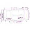 vidaXL Mueble de TV ruedas madera ingenier&iacute;a roble artisan 80x40x45 cm