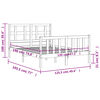 vidaXL Estructura cama de matrimonio con cabecero madera maciza blanco