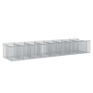 vidaXL Cama elevada de gavi&oacute;n 3 uds. 400 x 100 x 60 cm Plateado