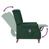 vidaXL Sillón de masaje reclinable de tela verde oscuro