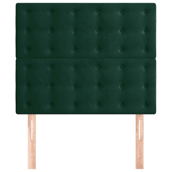 vidaXL Cabecero de cama verde oscuro 80x5x118/128 cm Terciopelo