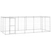 vidaXL Perrera de exterior de acero galvanizado con techo 12,1 m&sup2;