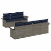 vidaXL Conjunto de sof&aacute; de jard&iacute;n 8 uds. Gris rat&aacute;n sint&eacute;tico