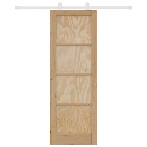 vidaXL Puerta Corredera Marr&oacute;n 73,5 x 211 cm Madera de pino macizo