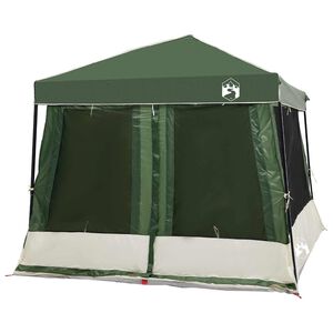 vidaXL Juego de Tienda de Camping con techo 2 pcs Verde Tafet&aacute;n y Tela