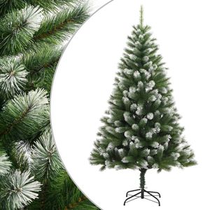vidaXL &Aacute;rbol de Navidad artificial con bisagras y nieve flocada 150 cm