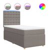 vidaXL Cama box spring con colch&oacute;n tela gris taupe 100x200 cm