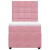 vidaXL Cama box spring con colch&oacute;n terciopelo rosa 100x200 cm