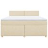 vidaXL Cama box spring con colch&oacute;n tela color crema 180x200 cm