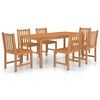 vidaXL Conjunto de comedor de jard&iacute;n de 7 piezas, 180 x 90 cm, madera maciza de teca