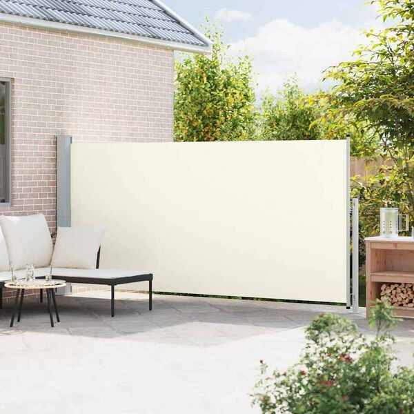 vidaXL Toldo lateral retr&aacute;ctil de jard&iacute;n crema 180x500 cm