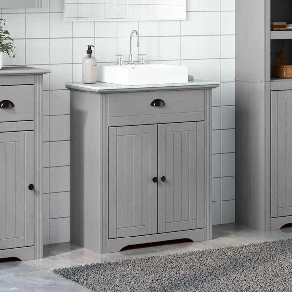 vidaXL Mueble de lavabo de ba&ntilde;o BODO gris 70x35x80 cm