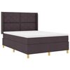 vidaXL Cama con Somier con colch&oacute;n Marr&oacute;n oscuro 140 x 190 cm tela