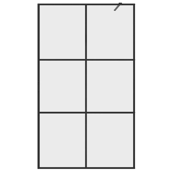 vidaXL Mampara ducha accesible vidrio ESG transparente negro 115x195cm