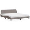 vidaXL Cama con colch&oacute;n Dover de tela gris taupe 180x200 cm