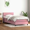 vidaXL Cama box spring con colch&oacute;n y LED terciopelo rosa 100x210 cm