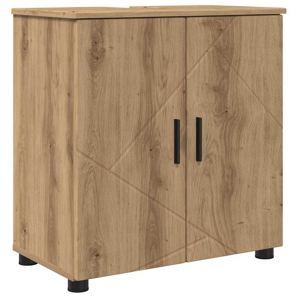 vidaXL Gabinete de Baño con puerta Roble artesanal 61 x 35 x 64 cm