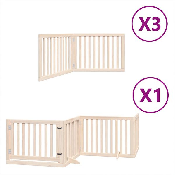 vidaXL Puerta para perros plegable 10 paneles madera de &aacute;lamo 800 cm