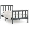 vidaXL Estructura de cama de madera maciza gris 100x200 cm