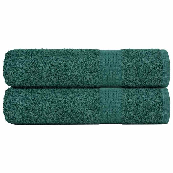 vidaXL Toallas de ba&ntilde;o 2 uds verde 100x150 cm 360 gsm 100% algod&oacute;n