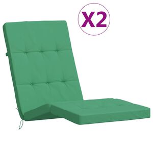 vidaXL Cojines para tumbona 2 uds tela Oxford verde