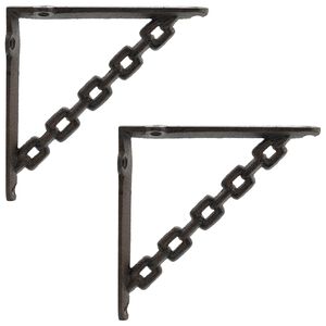 vidaXL Soportes para estanter&iacute;as de pared 2 uds. Marr&oacute;n antiguo