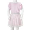 Vestido infantil volantes rosa claro 116