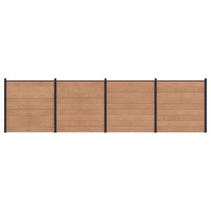 vidaXL Conjunto de valla 4 pcs 699 x 186 cm WPC y Aluminio Marr&oacute;n