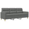 vidaXL Sof&aacute; de 3 plazas de tela gris oscuro 180 cm