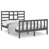vidaXL Estructura de cama madera maciza gris doble 135x190 cm
