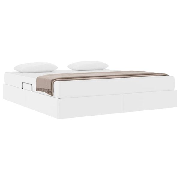 vidaXL Cama con almacenamiento y colch&oacute;n con colch&oacute;n 2 pcs Cuero