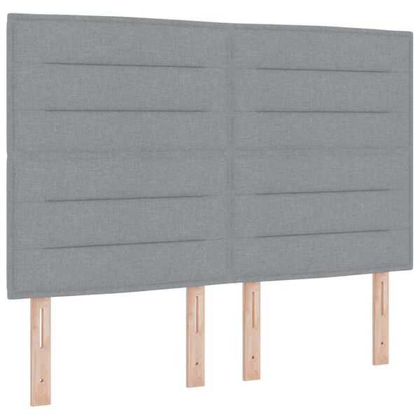 vidaXL Cama tipo Box Spring con colch&oacute;n Gris claro 160 x 200 cm tela
