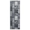 vidaXL Alfombra de pasillo BCF gris con estampado de bloques 100x300 cm