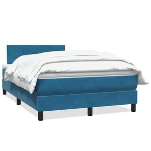 vidaXL Cama box spring con colch&oacute;n terciopelo azul oscuro 120x210 cm