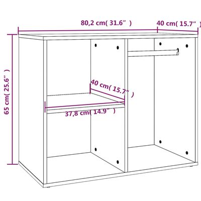 vidaXL Mueble vestidor madera contrachapada blanco 80x40x65 cm