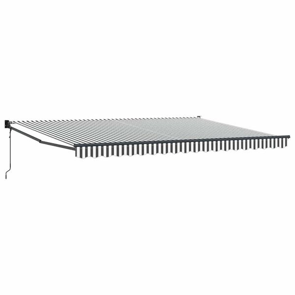 vidaXL Toldo retr&aacute;ctil aluminio y tela gris antracita y blanco 4,5x3 m