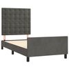 vidaXL Estructura de cama sin colch&oacute;n terciopelo gris oscuro 80x200 cm