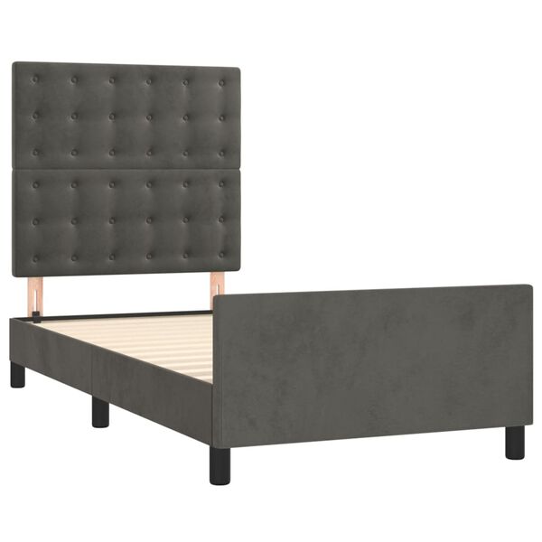 vidaXL Estructura de cama sin colch&oacute;n terciopelo gris oscuro 80x200 cm