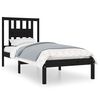vidaXL Estructura de cama individual sin colch&oacute;n madera maciza negro