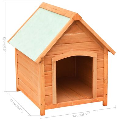 vidaXL Caseta para perros madera maciza pino y abeto 72x85x82 cm