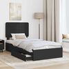 vidaXL Cama con almacenamiento Negro 75 x 190 cm Madera de ingenier&iacute;a