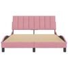 vidaXL Estructura de cama sin colch&oacute;n Hanko terciopelo rosa 140x200 cm
